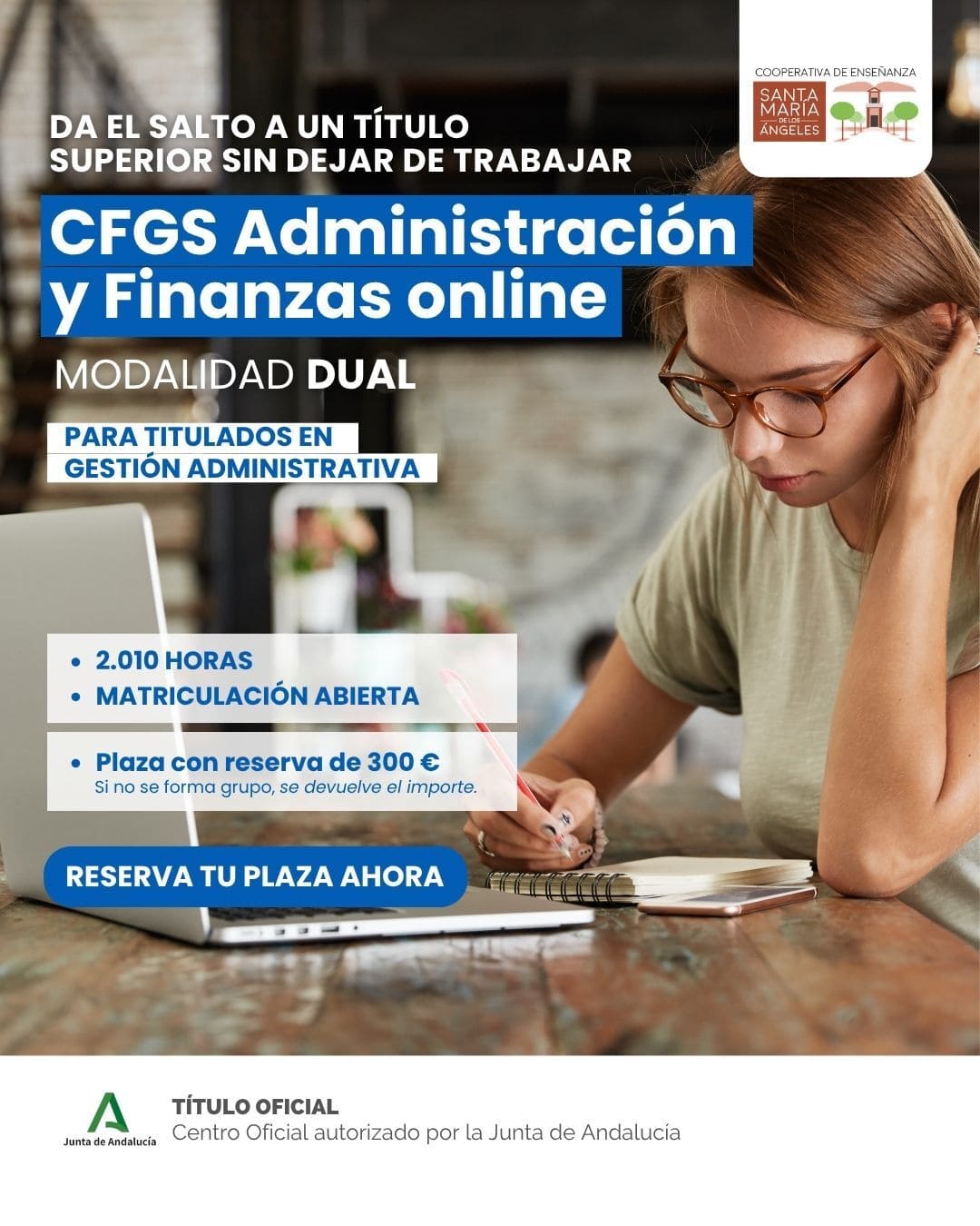 CFGS Administración y Finanzas Online en Málaga